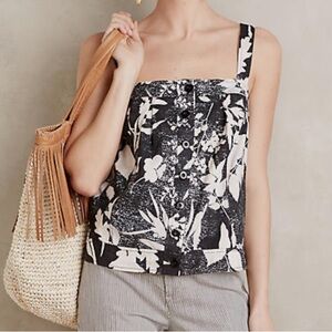 Anthropologie HD in Paris Laurel Tank Linen Cotton Size 12